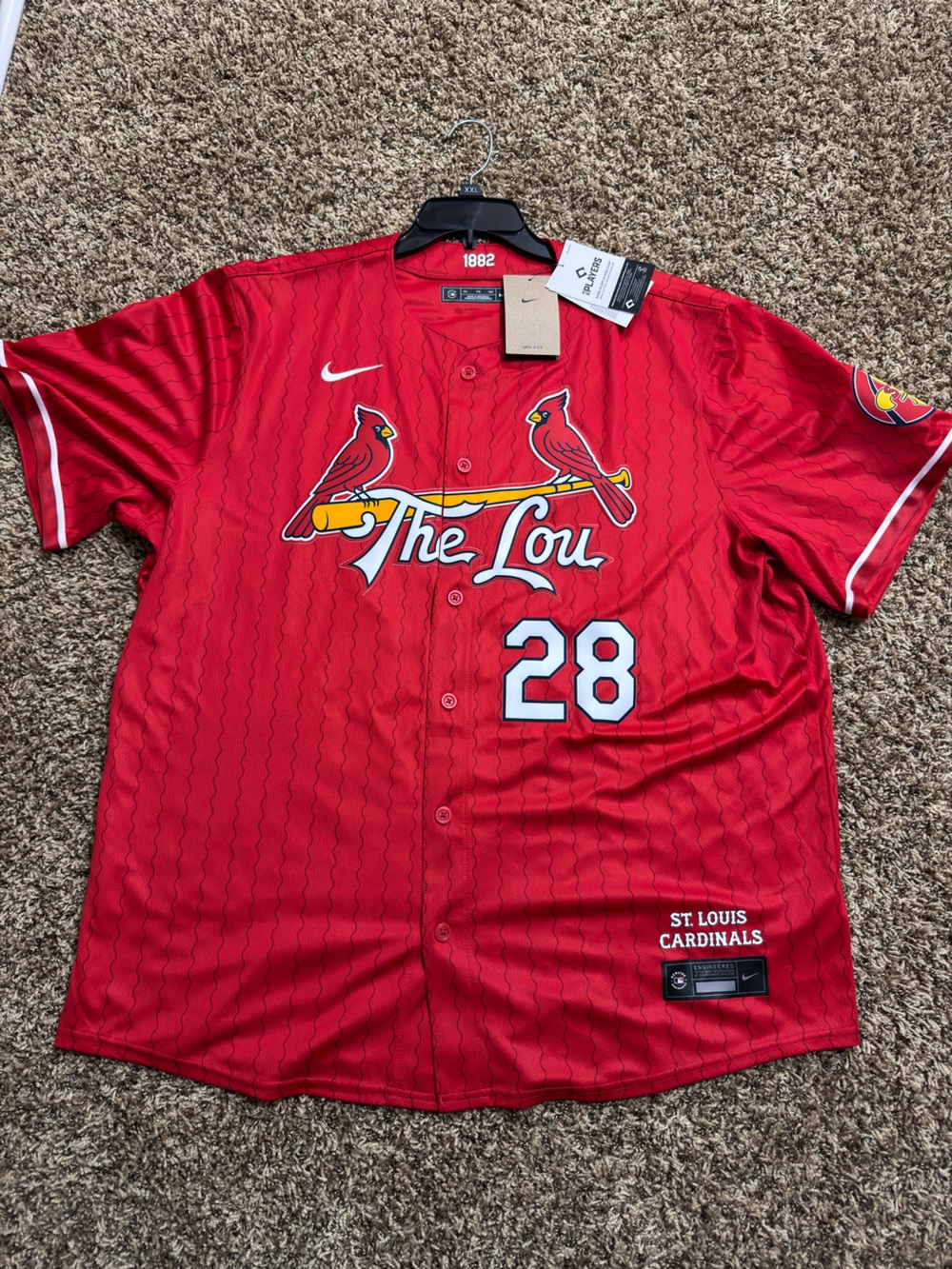 St Louis Cardinals Nike City Connect Nolan Arenado Jersey Red Lou Men's 2XL XXL